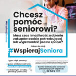 Plakat informujący o akcji Wspieraj Seniora.